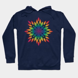 Rainbow Sunburst Mandala Hoodie